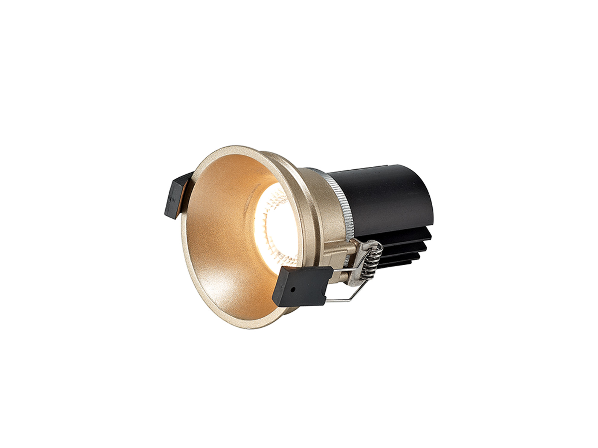 DM201711  Bania 12 Powered by Tridonic  12W 2700K 1200lm 12° CRI>90 LED Engine; 350mA Gold Fixed Recessed Spotlight; IP20